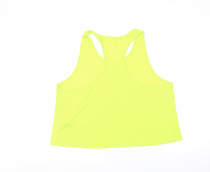GOODMOVE Womens Green Polyester Basic Tank Size 18 Scoop Neck Pullover