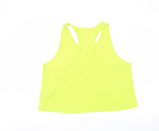 GOODMOVE Womens Green Polyester Basic Tank Size 18 Scoop Neck Pullover