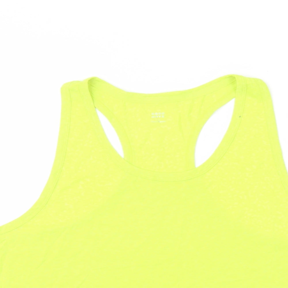 GOODMOVE Womens Green Polyester Basic Tank Size 18 Scoop Neck Pullover
