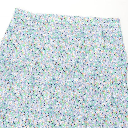 Marks and Spencer Womens Multicoloured Floral Viscose A-Line Skirt Size 20