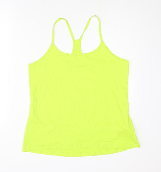 GOODMOVE Womens Green Polyester Basic Tank Size 18 Scoop Neck Pullover