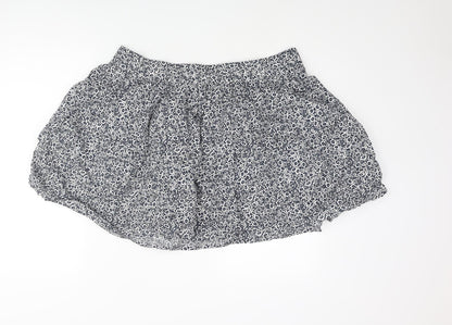 Marks and Spencer Womens Blue Floral Cotton Mini Skirt Size 18