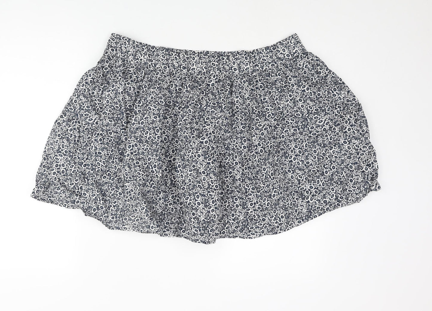 Marks and Spencer Womens Blue Floral Cotton Mini Skirt Size 18