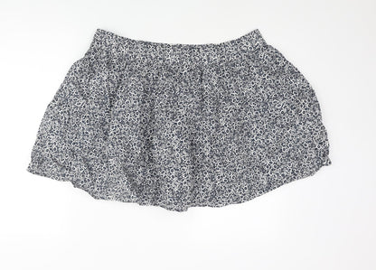 Marks and Spencer Womens Blue Floral Cotton Mini Skirt Size 18