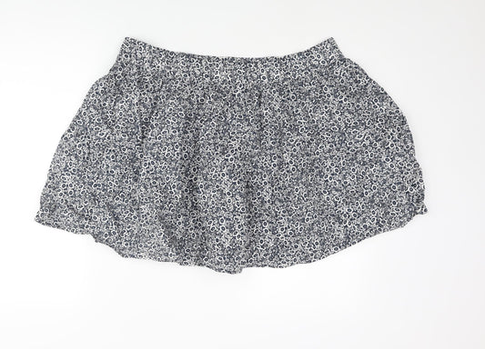 Marks and Spencer Womens Blue Floral Cotton Mini Skirt Size 18