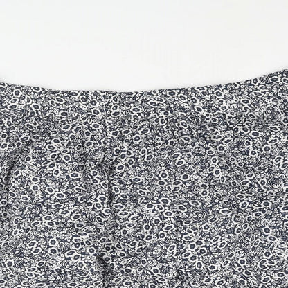 Marks and Spencer Womens Blue Floral Cotton Mini Skirt Size 18