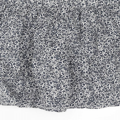 Marks and Spencer Womens Blue Floral Cotton Mini Skirt Size 18