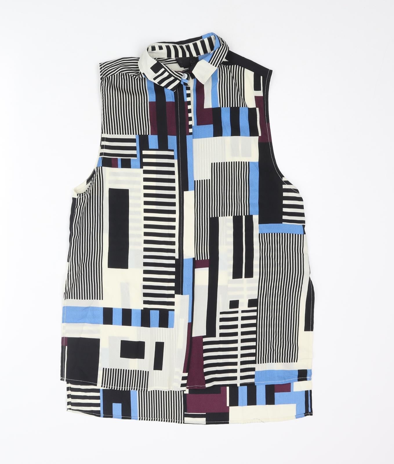 Womens UK Size 8 Topshop Multicoloured Basic Blouse
