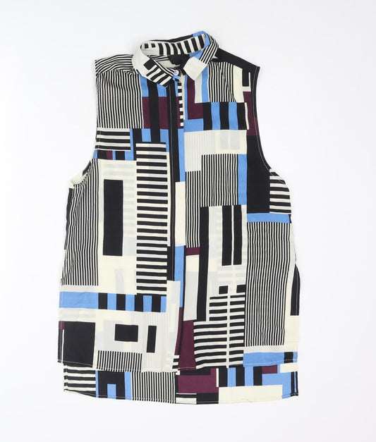 Womens UK Size 8 Topshop Multicoloured Basic Blouse