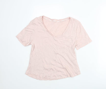 Womens UK Size M Marks and Spencer Pink Basic T-Shirt