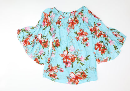 Womens UK Size M bonprix Blue Tunic Blouse
