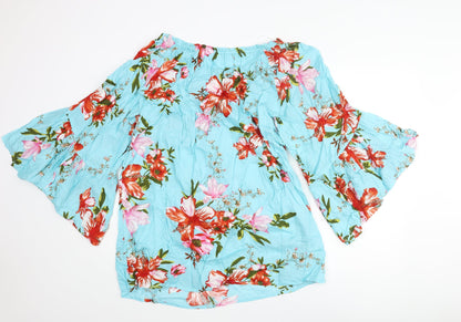Womens UK Size M bonprix Blue Tunic Blouse