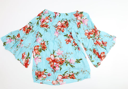 Womens UK Size M bonprix Blue Tunic Blouse