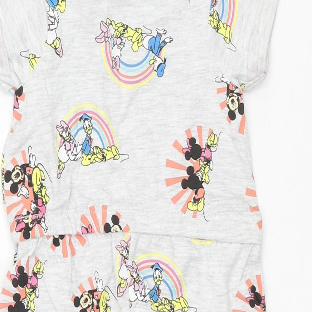 Disney Baby Grey Geometric Cotton Jumpsuit Outfit/Set Size 0-3 Months Snap - Mickey Mouse & Friends