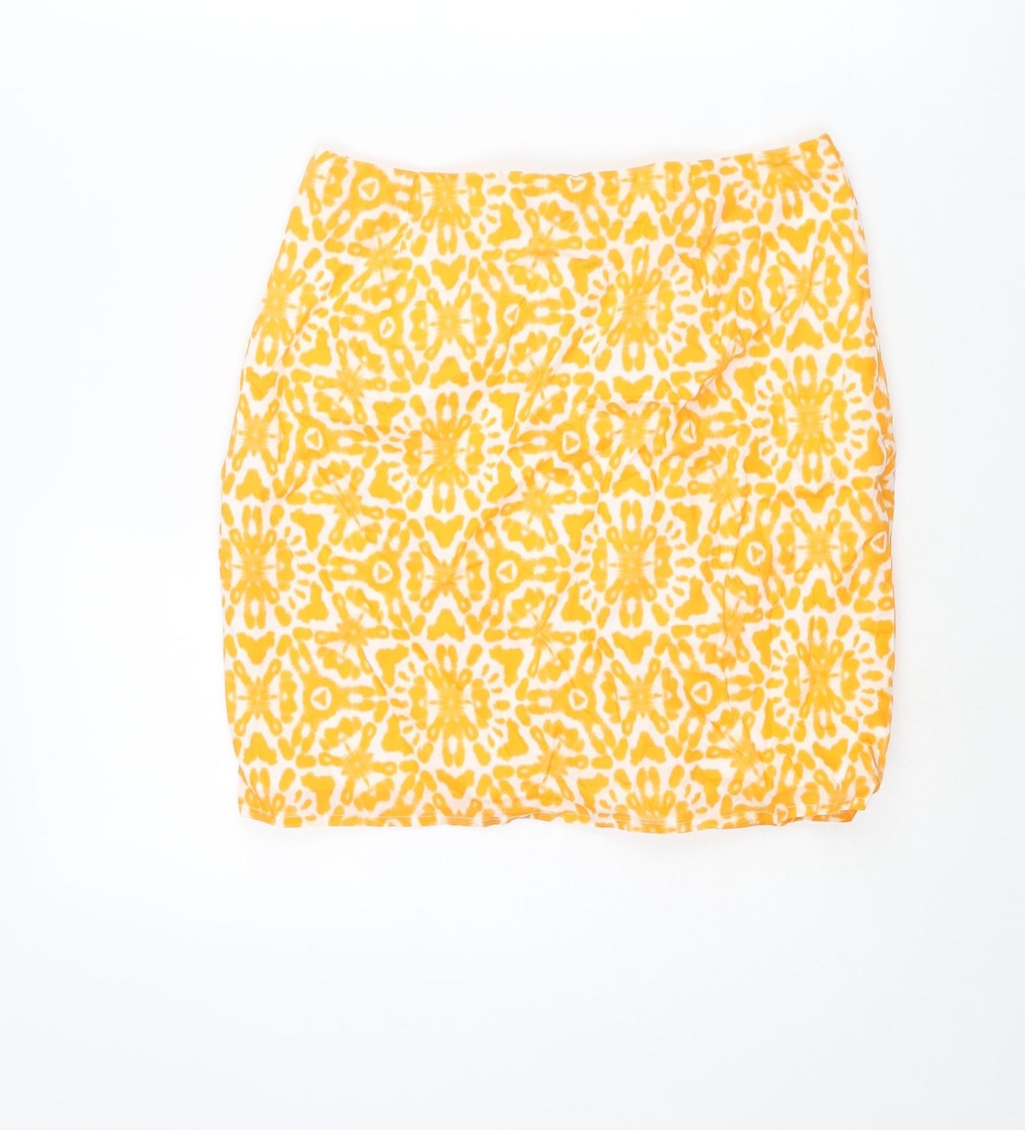 Poetic Gem Womens Orange Geometric Polyester Mini Skirt Size 28 in Zip