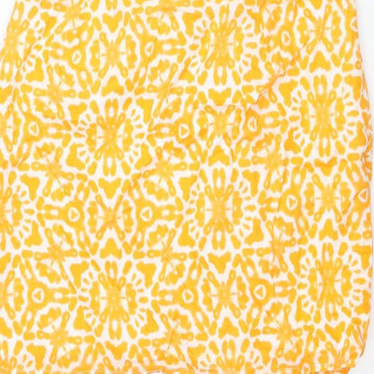 Poetic Gem Womens Orange Geometric Polyester Mini Skirt Size 28 in Zip