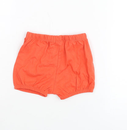 Marks and Girls Red Cotton Cropped Trousers Size 6-9 Months Pullover