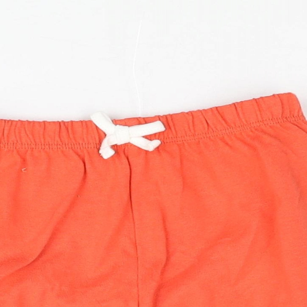 Marks and Girls Red Cotton Cropped Trousers Size 6-9 Months Pullover