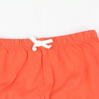 Marks and Girls Red Cotton Cropped Trousers Size 6-9 Months Pullover