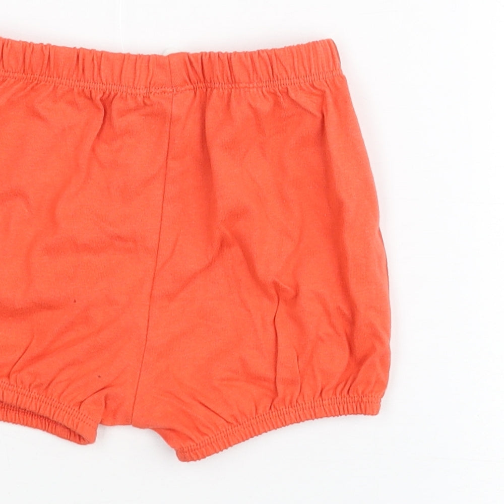 Marks and Girls Red Cotton Cropped Trousers Size 6-9 Months Pullover