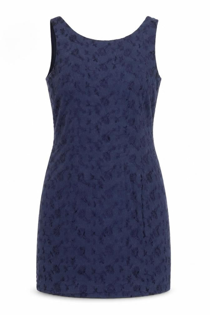 Oasis Womens Blue Floral Cotton Tank Dress Size 10 Scoop Neck Pullover