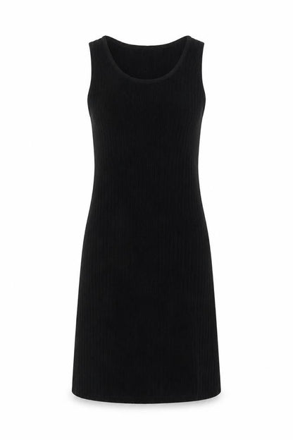 Fathi Womens Black Viscose Tank Dress Size S Scoop Neck Pullover
