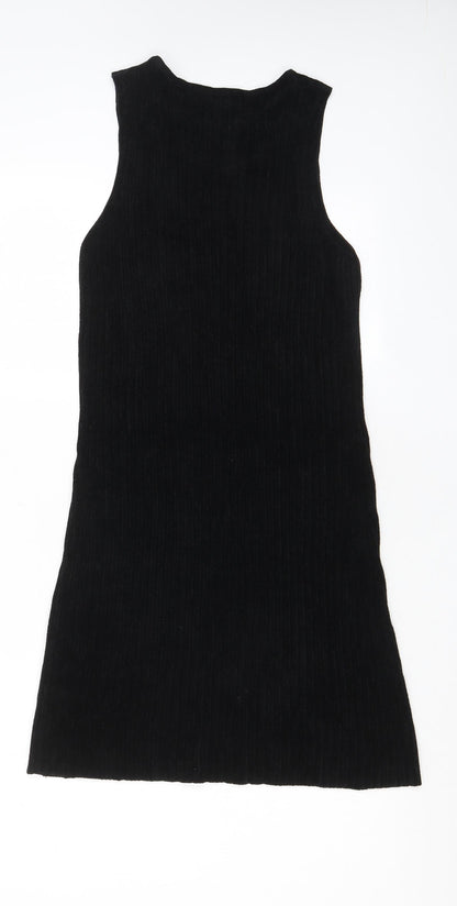 Fathi Womens Black Viscose Tank Dress Size S Scoop Neck Pullover