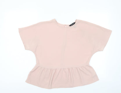 Womens UK Size 8 New Look Pink Basic T-Shirt