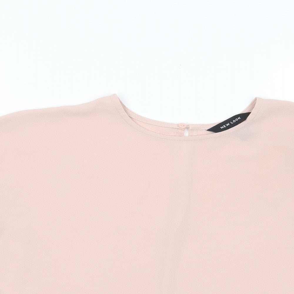 Womens UK Size 8 New Look Pink Basic T-Shirt