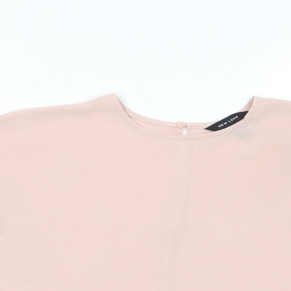 Womens UK Size 8 New Look Pink Basic T-Shirt