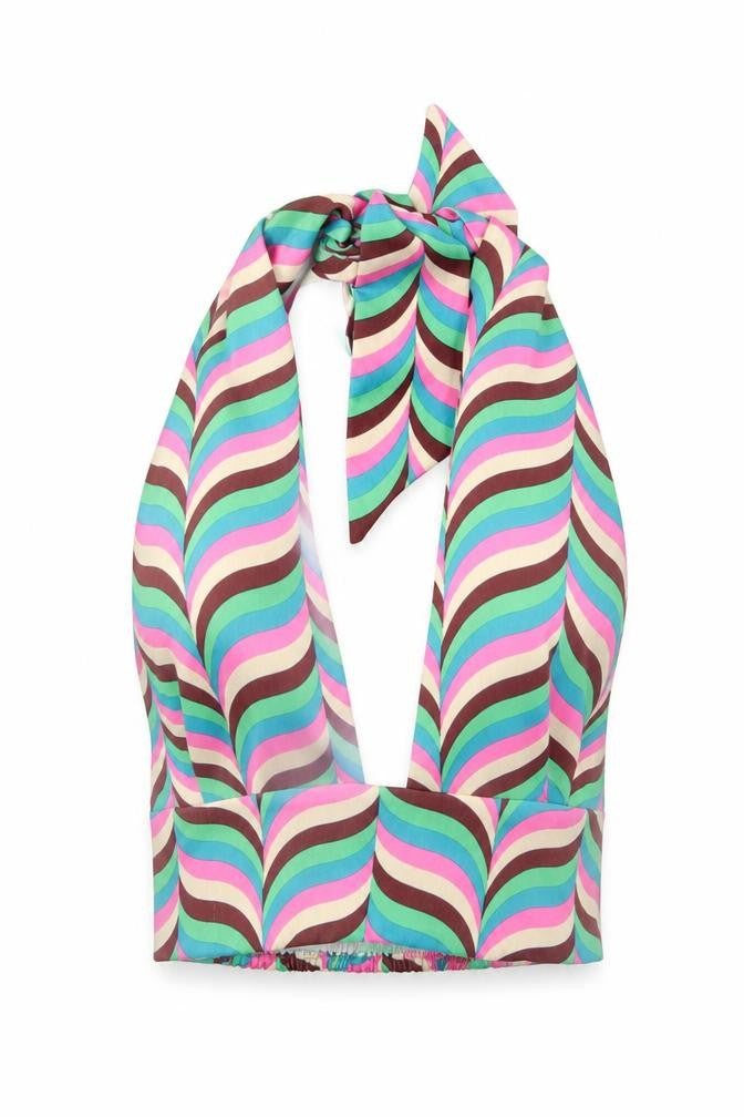 Womens UK Size XS Zara Multicoloured Cropped Tank