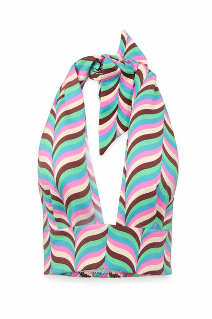 Womens UK Size XS Zara Multicoloured Cropped Tank
