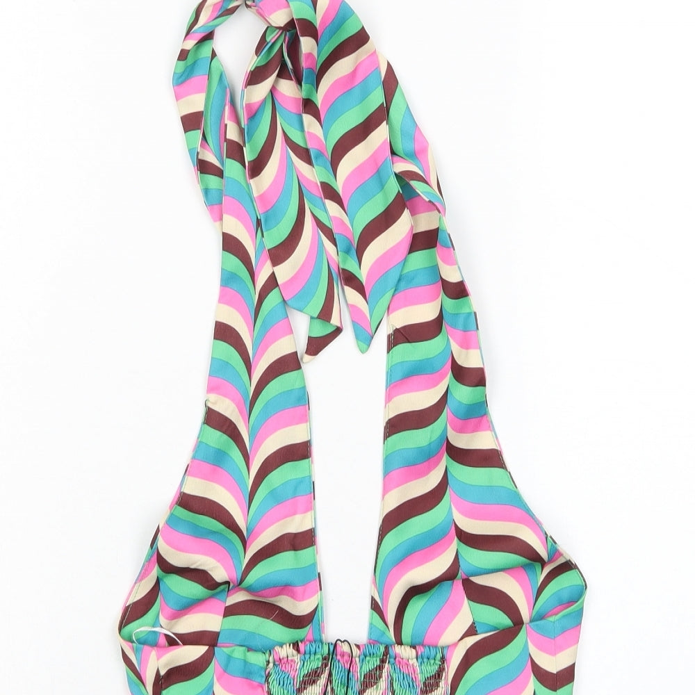 Womens UK Size XS Zara Multicoloured Cropped Tank