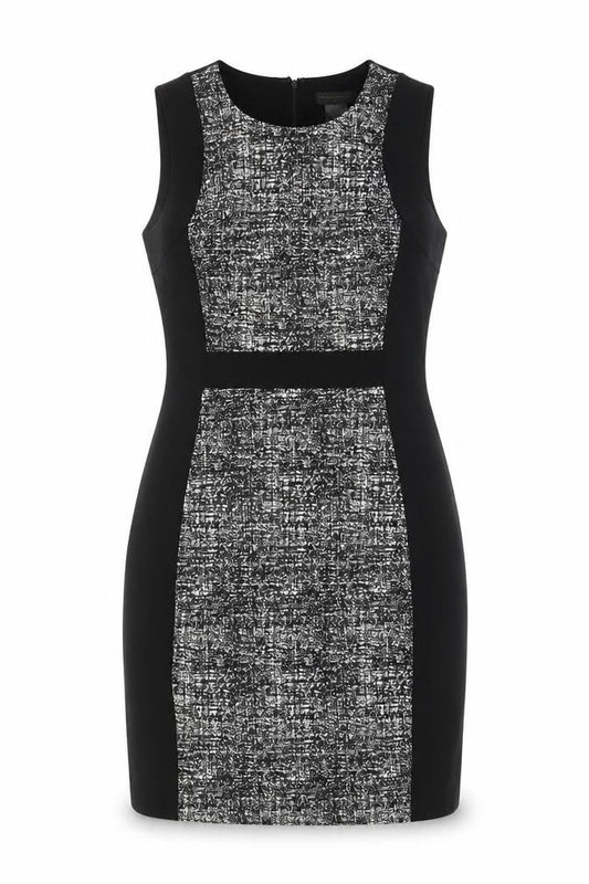 Donna Karan Womens Black Polyester Pencil Dress Size 12 Crew Neck Zip