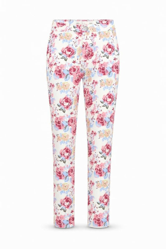 Front view of ASOS women’s multicoloured cotton skinny jeans, size UK 24, in, 26-inch leg regular zip - pockets