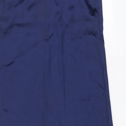 Zara Womens Blue Polyester A-Line Size S Halter Pullover