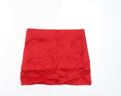 Womens UK Size S Zara Wrap Satin Skirt
