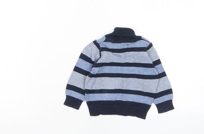 Earlydays Boys Blue Striped Cotton Pullover Jumper Size 0-3 Months Pullover
