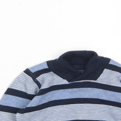 Earlydays Boys Blue Striped Cotton Pullover Jumper Size 0-3 Months Pullover