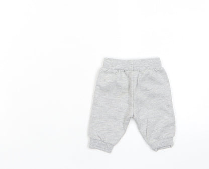 Disney Boys Grey Polyester Jogger Trousers Size 0-3 Months Drawstring - Pockets