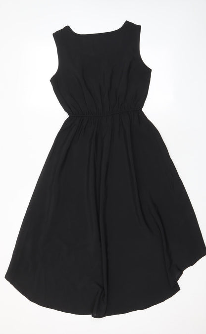 Voulez-Vous Womens Black Polyester A-Line Size XS Scoop Neck Pullover