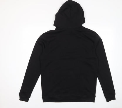 PRETTYLITTLETHING Womens Black Cotton Pullover Hoodie Size S Pullover - Pockets