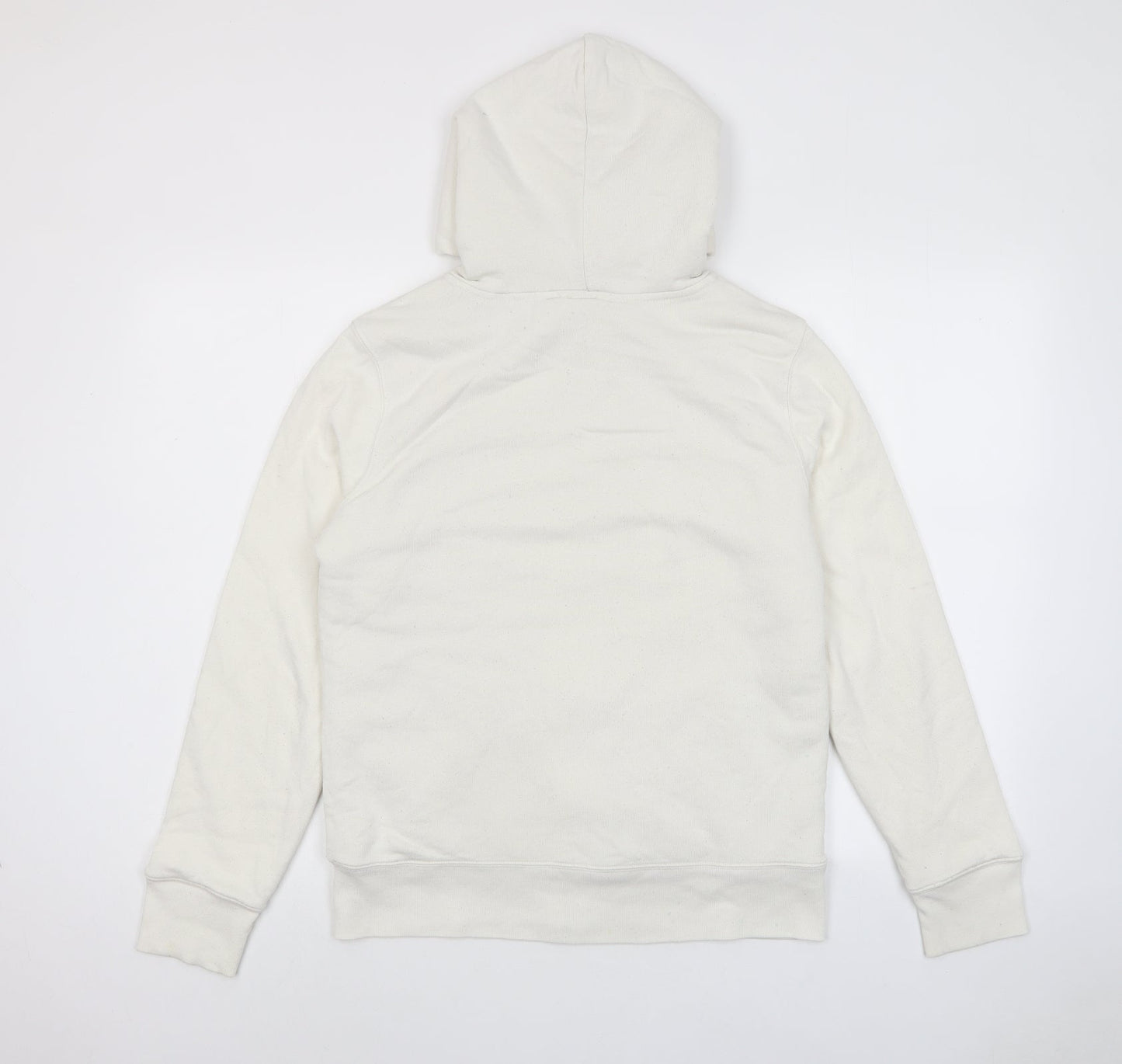 Gap Womens White Cotton Full Zip Hoodie Size M Zip - Logo, Pockets