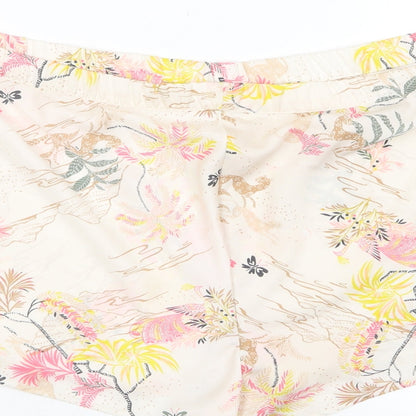 Marks and Spencer Womens Pink Floral Polyester Top Sleep Shorts Size 22 - Elasticated waist