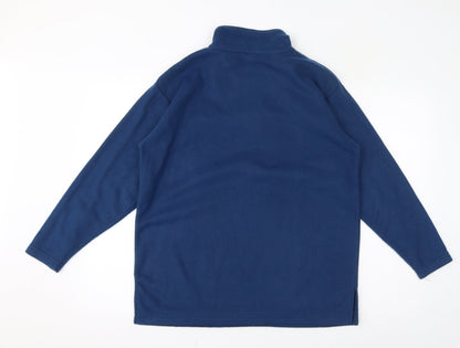 Damart Womens Blue Polyester Pullover Sweatshirt Size M Pullover - Embroidered Leaf