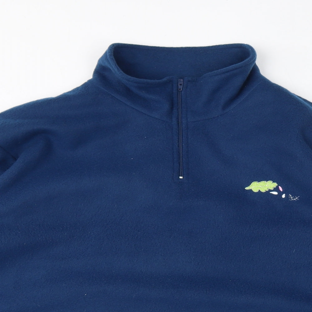 Damart Womens Blue Polyester Pullover Sweatshirt Size M Pullover - Embroidered Leaf