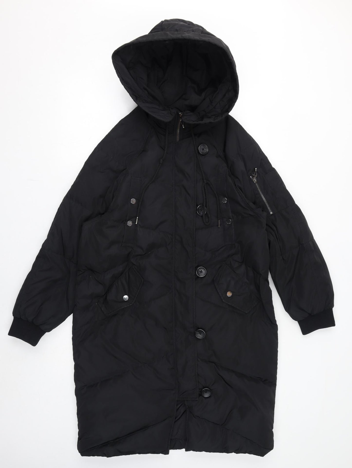 La Babité Womens Black Quilted Coat Size S Zip