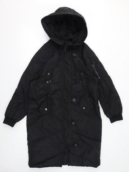 La Babité Womens Black Quilted Coat Size S Zip