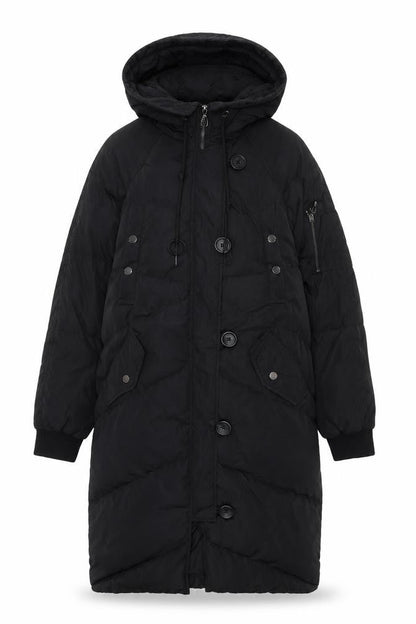 La Babité Womens Black Quilted Coat Size S Zip