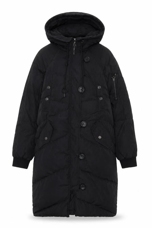 La Babité Womens Black Quilted Coat Size S Zip